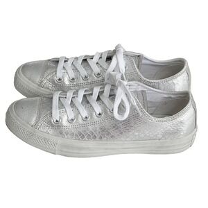 Converse Chuck Taylor All Stars Rare Low Silver Snakeskin Women's 8.5